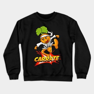 Cute & Funny Carrate Karate Training Carrot Pun Crewneck Sweatshirt